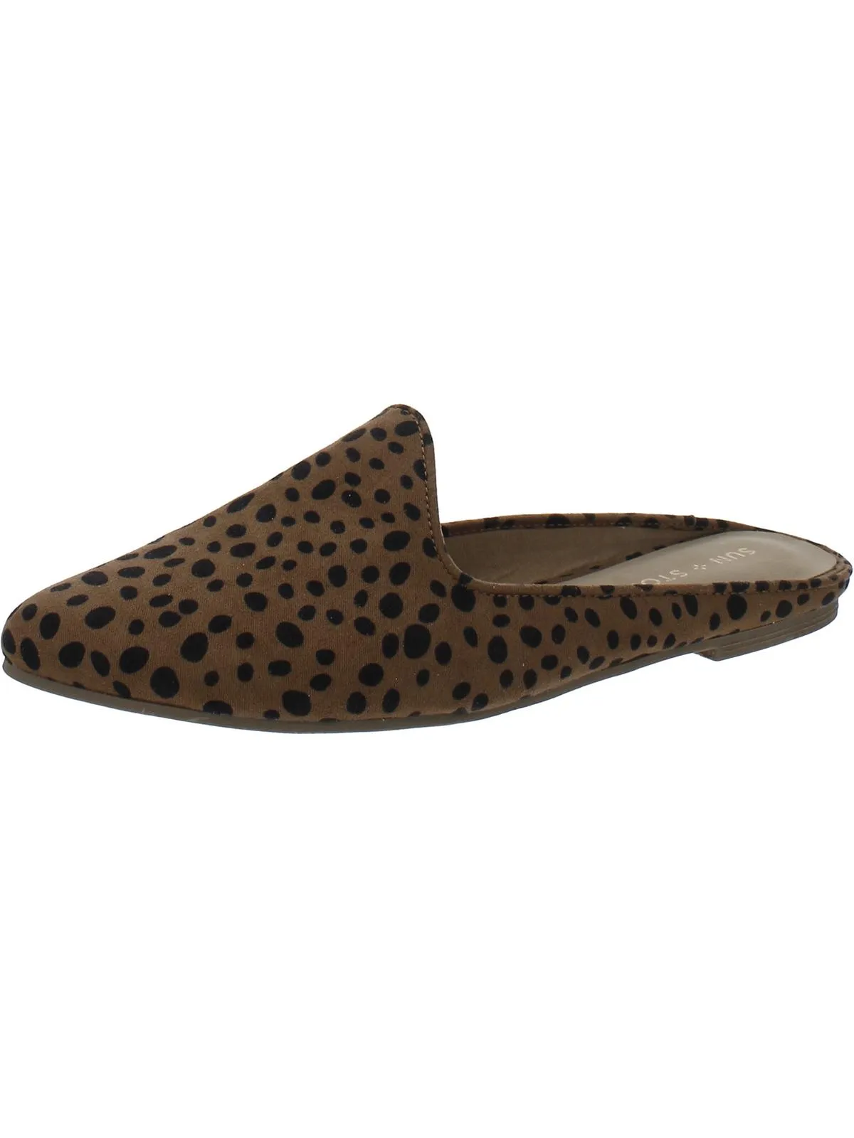 Ninna Womens Faux Suede Pointed Toe Mules