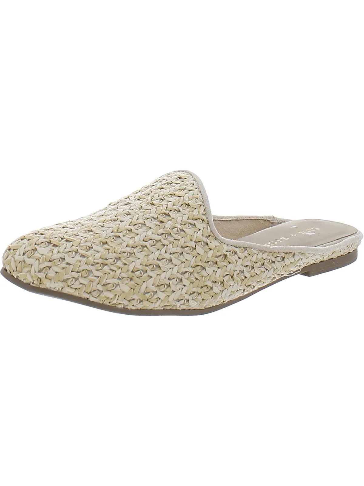 Ninna Womens Faux Suede Pointed Toe Mules