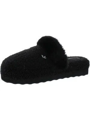 Peachee Womens Faux Fur Slip On Mules