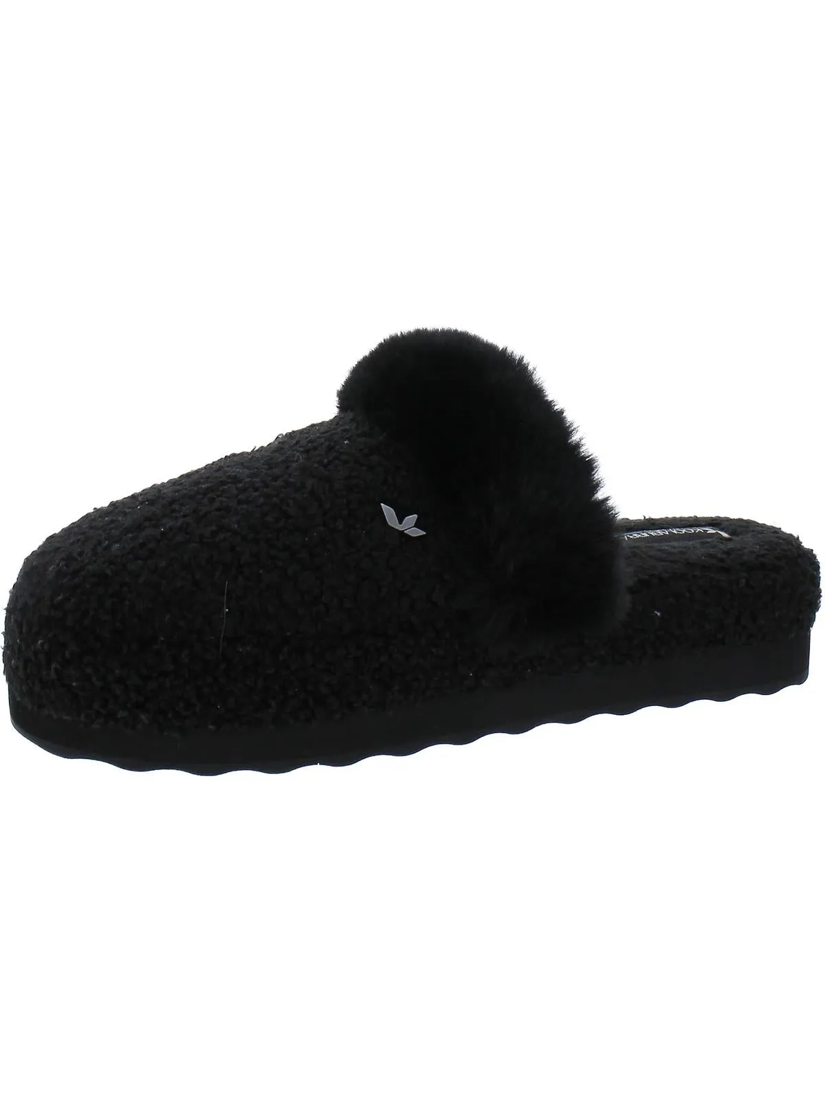 Peachee Womens Faux Fur Slip On Mules