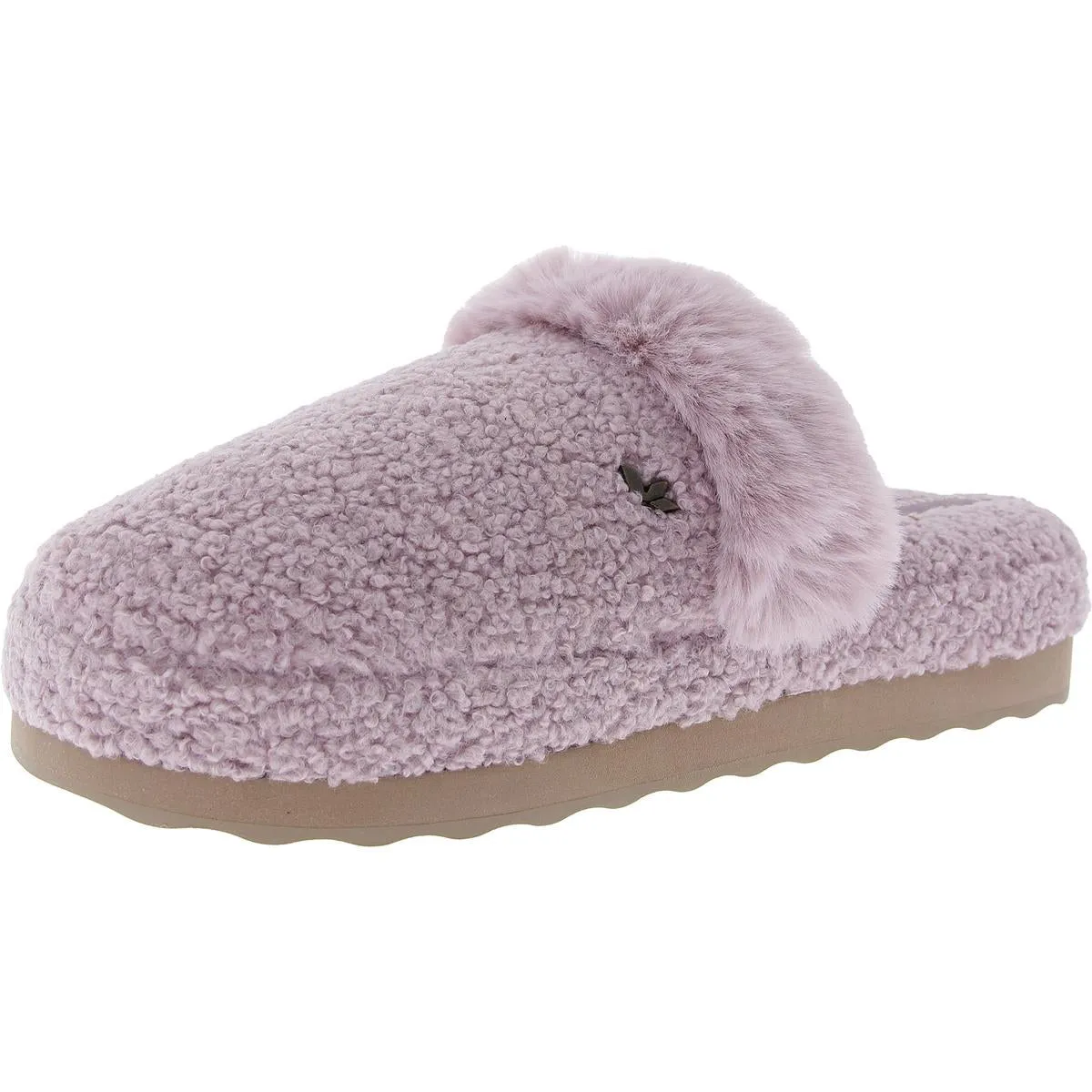 Peachee Womens Faux Fur Slip On Mules