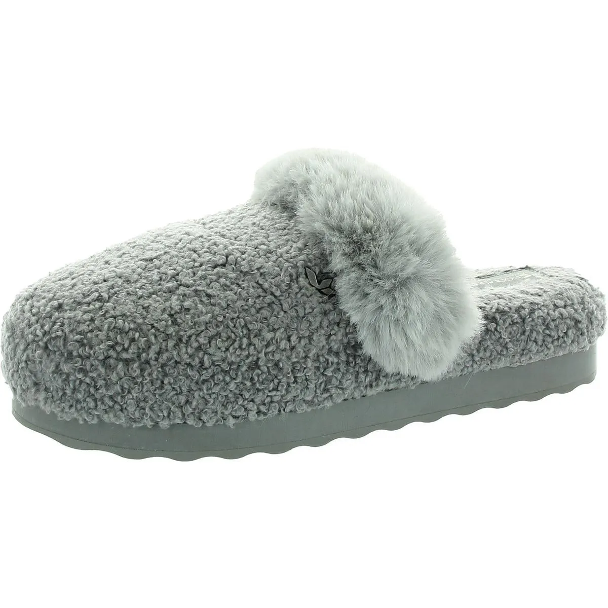 Peachee Womens Faux Fur Slip On Mules
