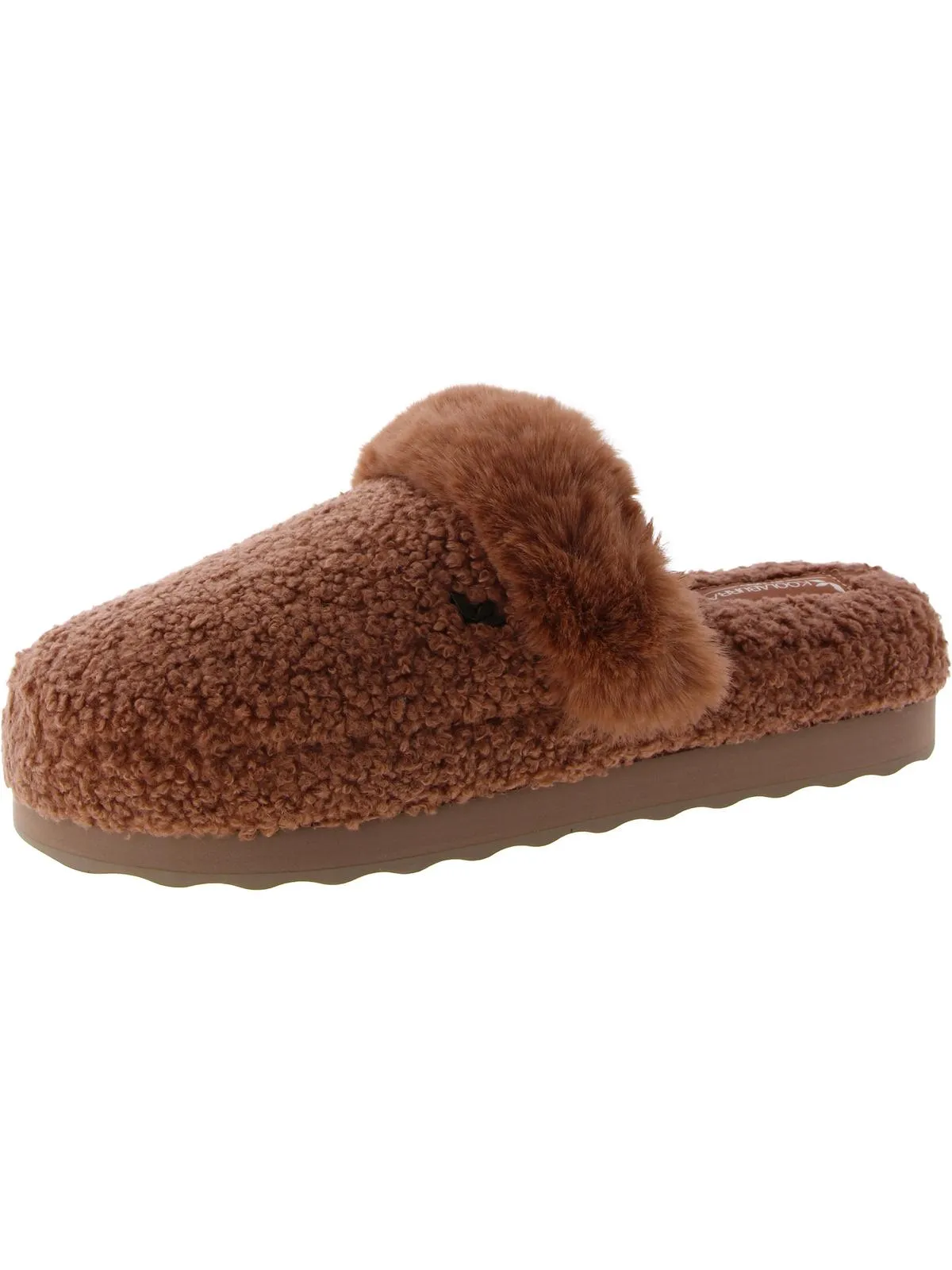 Peachee Womens Faux Fur Slip On Mules