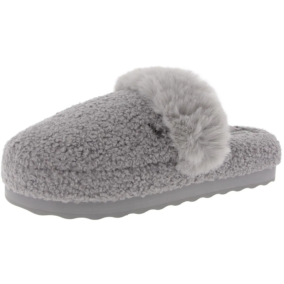 Peachee Womens Faux Fur Slip On Mules