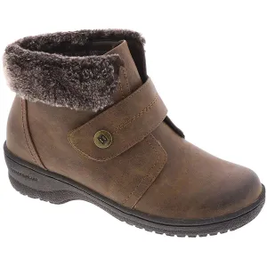 Perth Womens Faux Leather Faux Fur Lined Ankle Boots