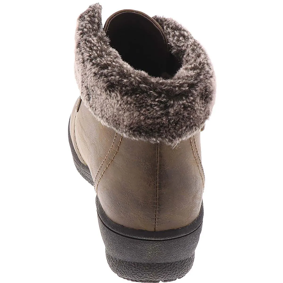 Perth Womens Faux Leather Faux Fur Lined Ankle Boots