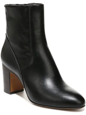 Ponte Womens Faux Leather Ankle Booties