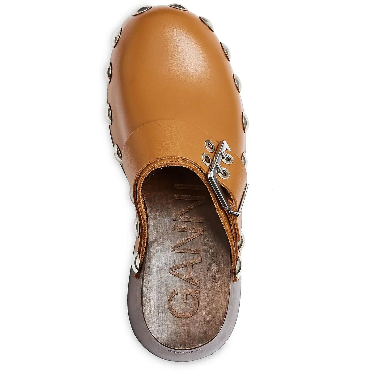Retro Womens Leather Studded Mules