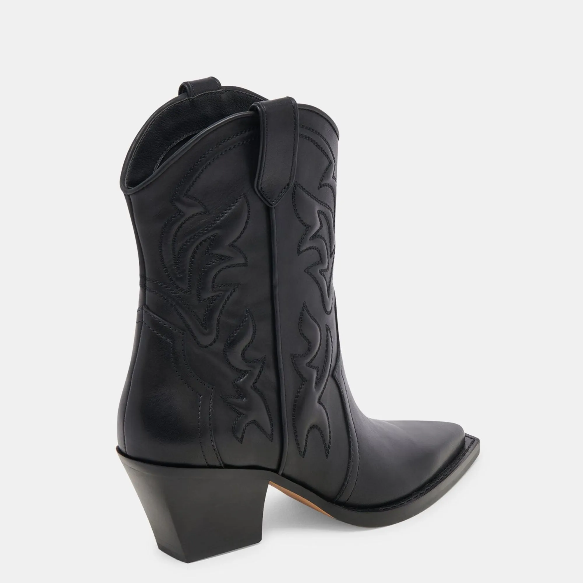 Rimona Wide Calf Booties Black Leather