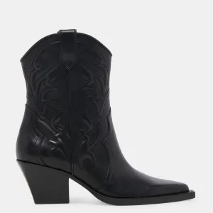 Rimona Wide Calf Booties Black Leather