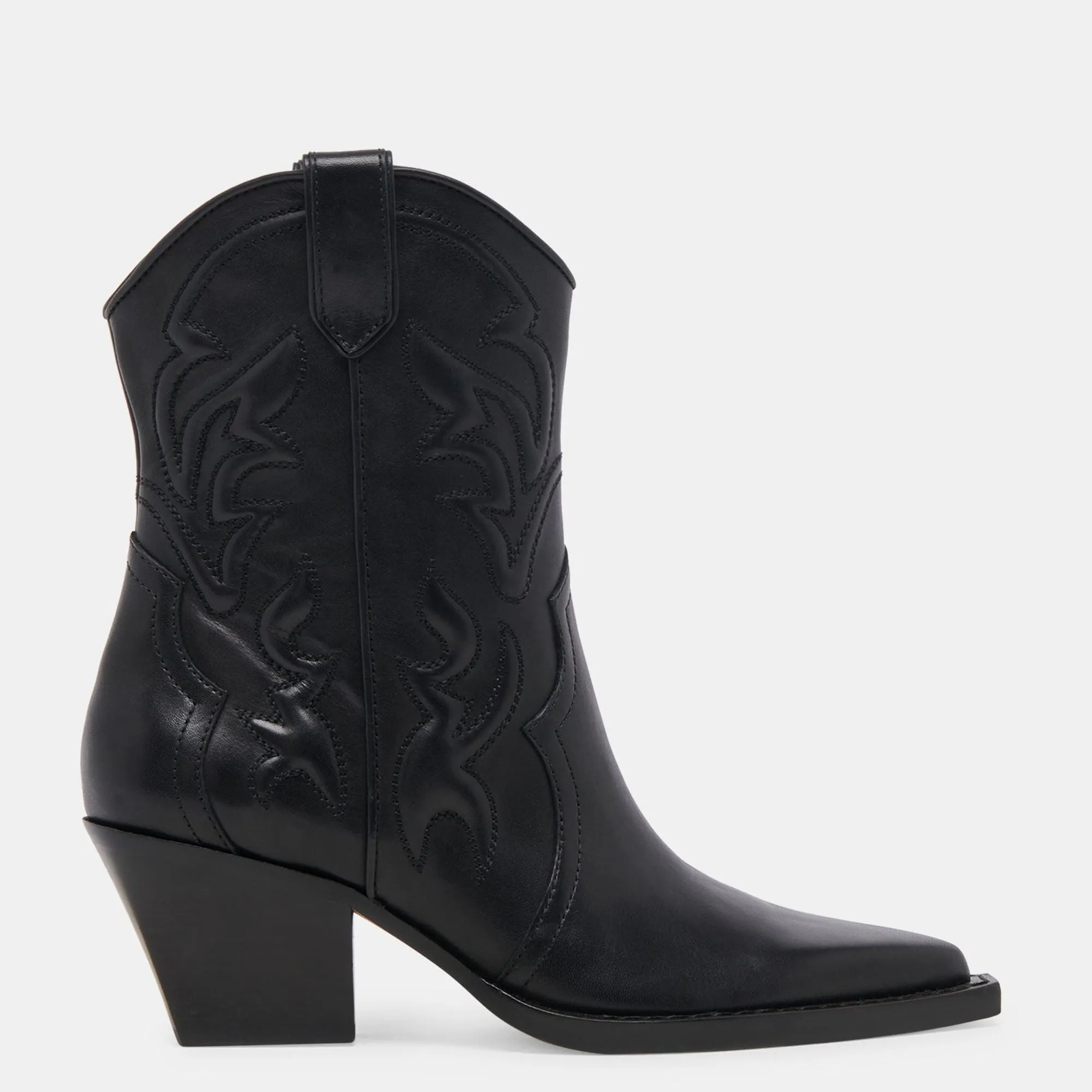 Rimona Wide Calf Booties Black Leather