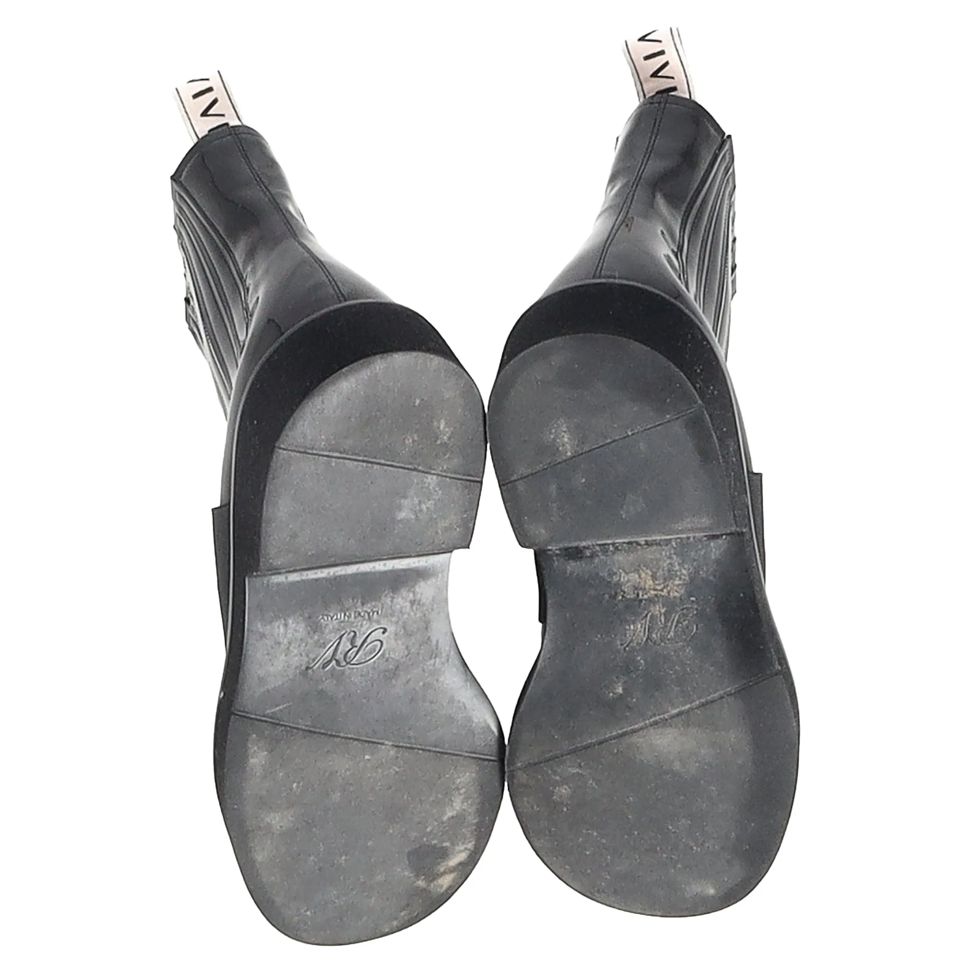 Roger Vivier Viv Rangers Chelsea Booties in Black Patent Leather