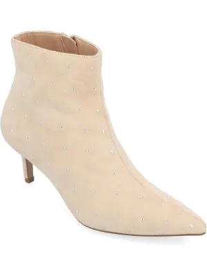 Rossia Womens Faux Suede Embellished Booties