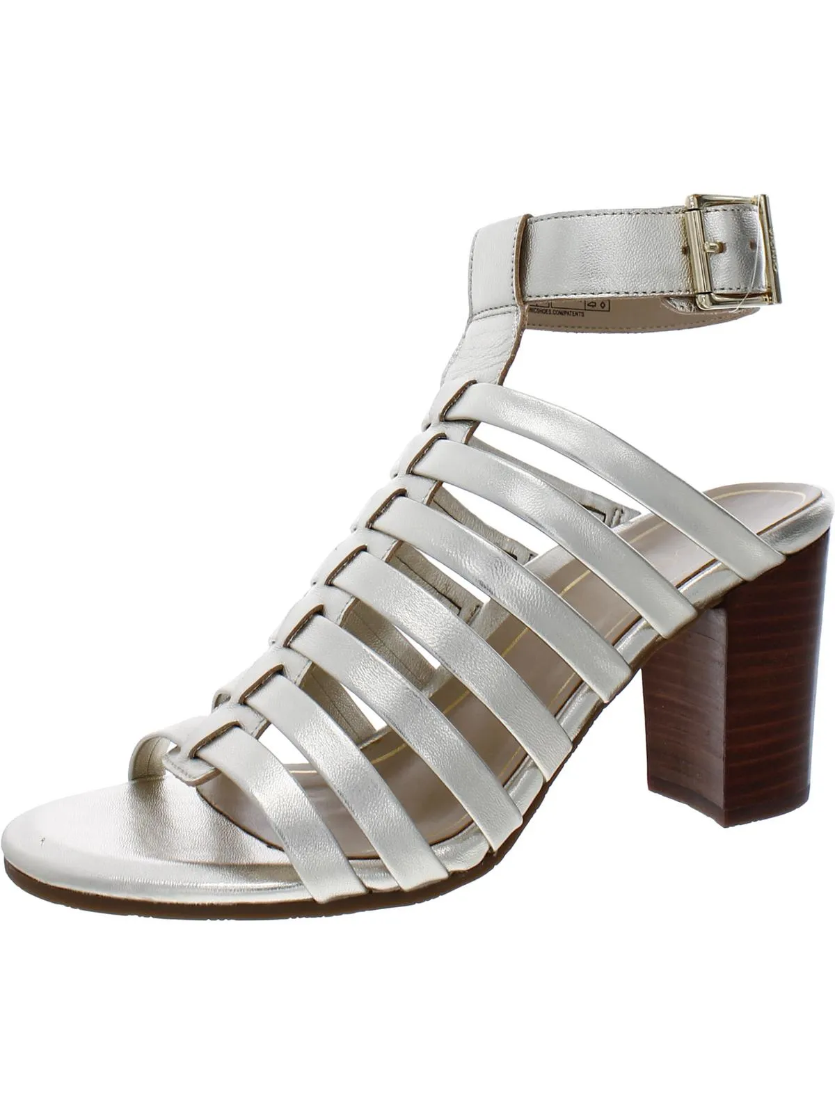 Sami Womens Leather Ankle Strap Block Heels
