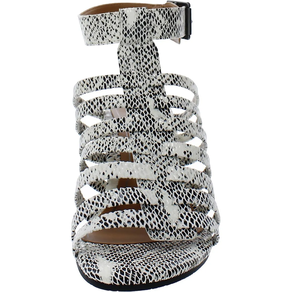 Sami Womens Leather Ankle Strap Block Heels
