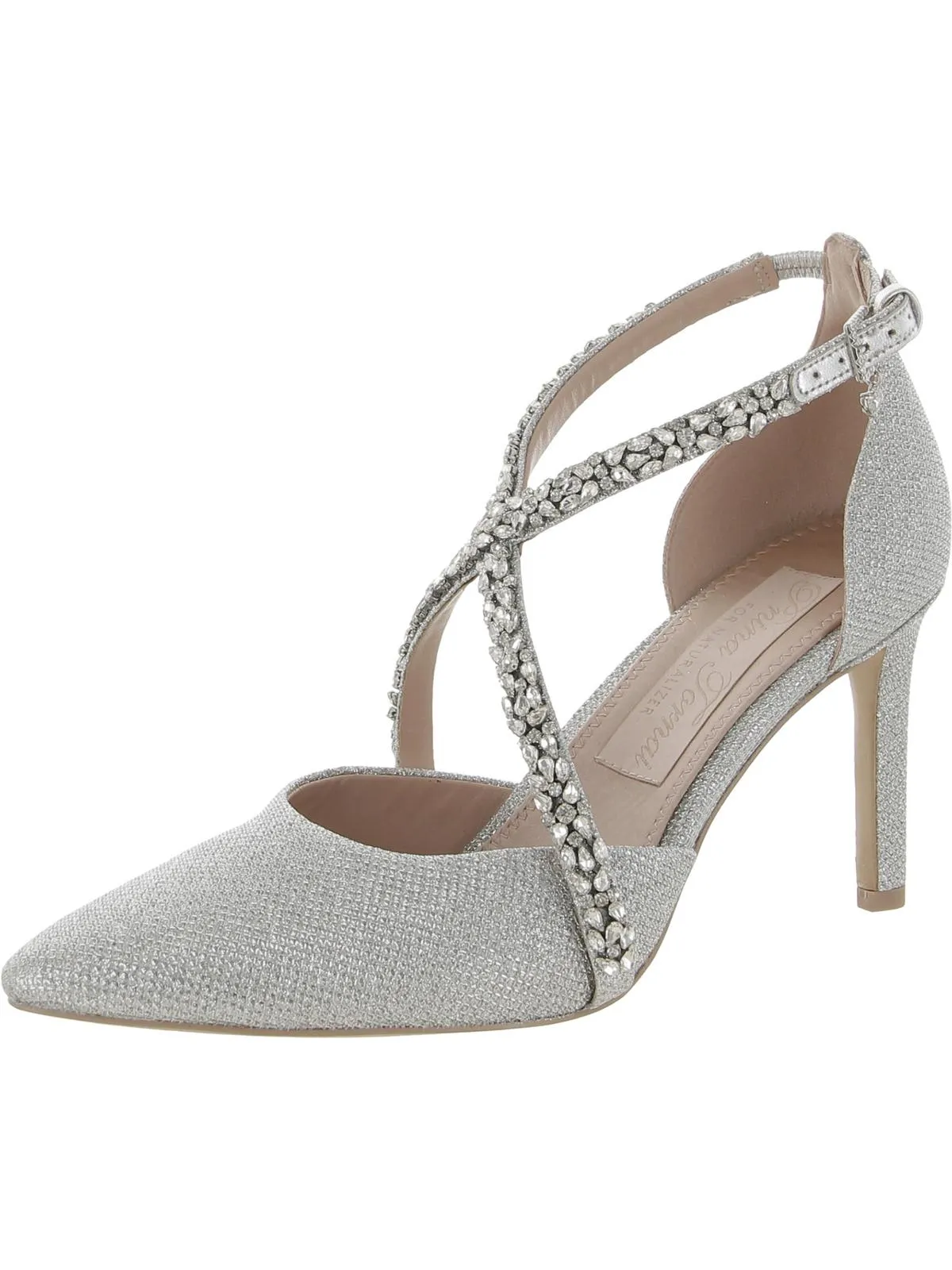 Sevgi Womens Satin Almond Toe Slingback Heels