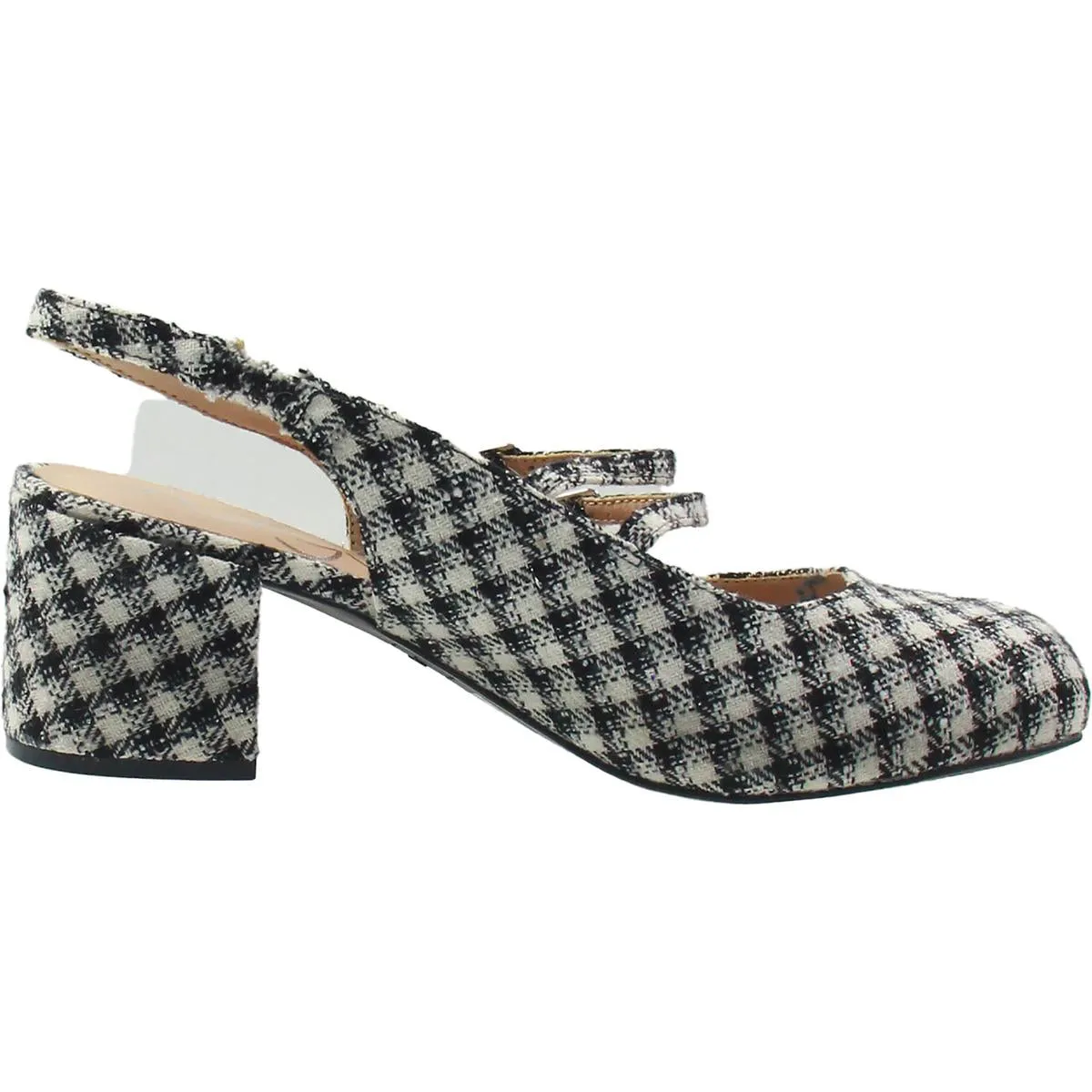 SGRGIANNI Womens Plaid Manmade Slingback Heels