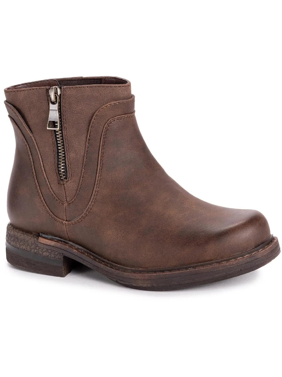 Spike Chicago Womens Faux Leather Faux Fur Lined Booties