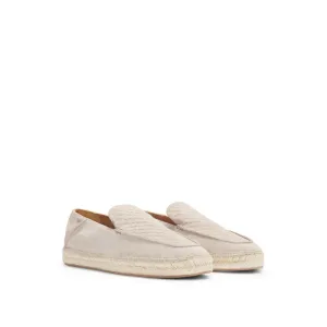 Suede espadrilles with monogrammed vamp