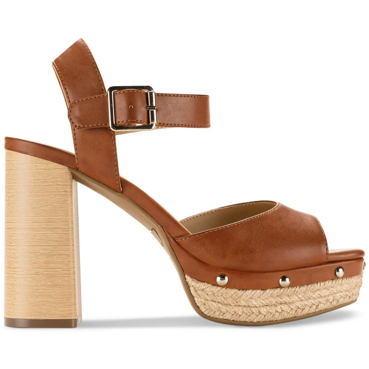 Teagann Womens Faux Leather Open Toe Pumps