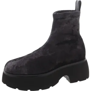 Thelma Womens Velvet Round Toe Booties