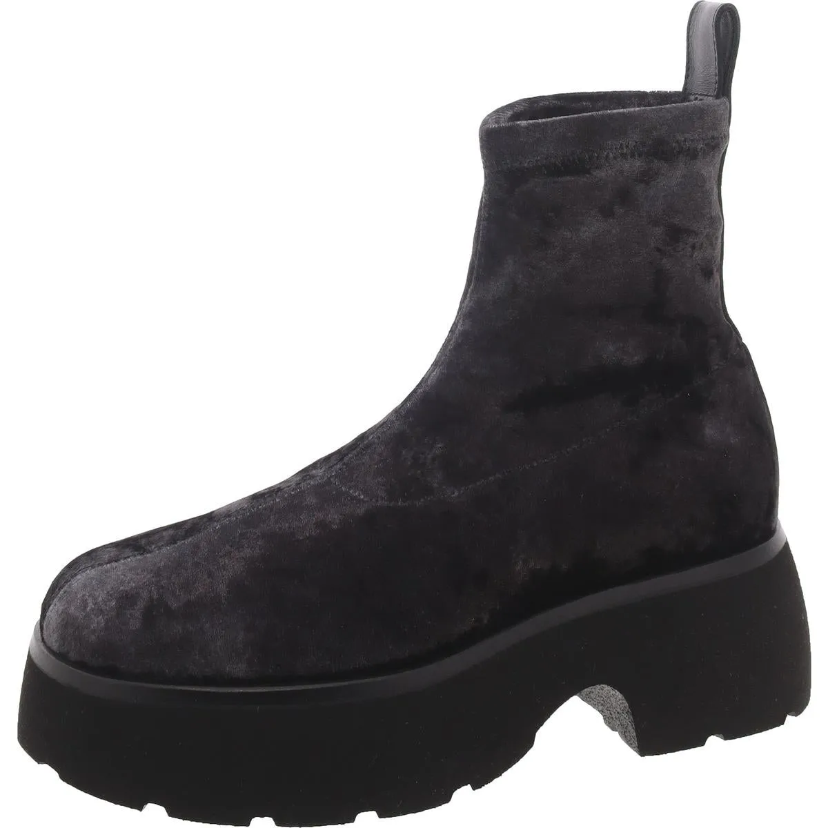 Thelma Womens Velvet Round Toe Booties