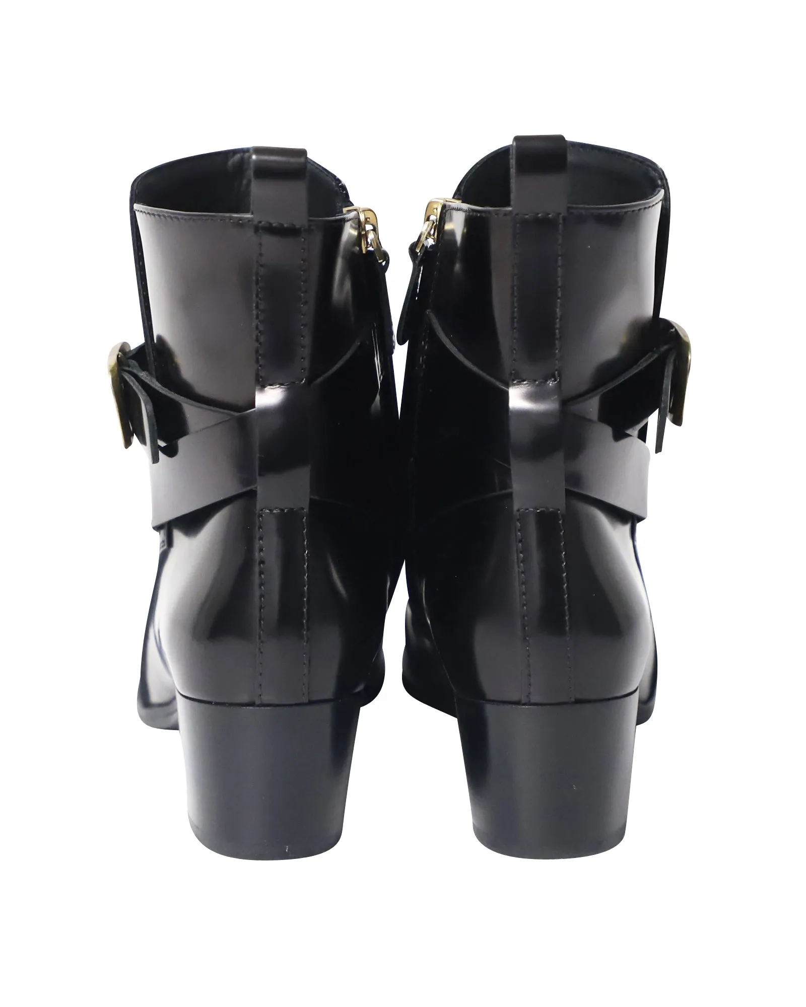 Tod's Block Heel Wrap Detail Ankle Boots in Black Leather