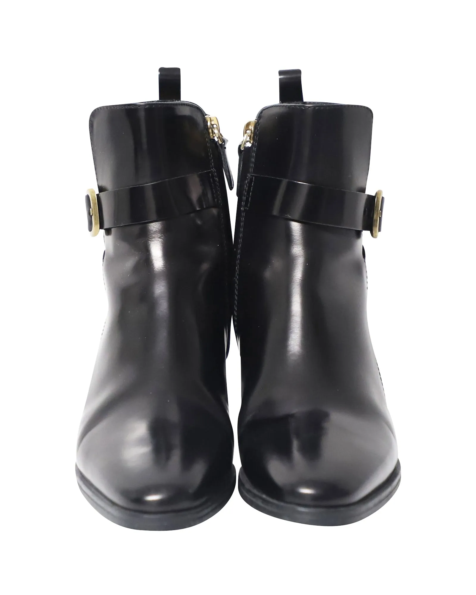 Tod's Block Heel Wrap Detail Ankle Boots in Black Leather