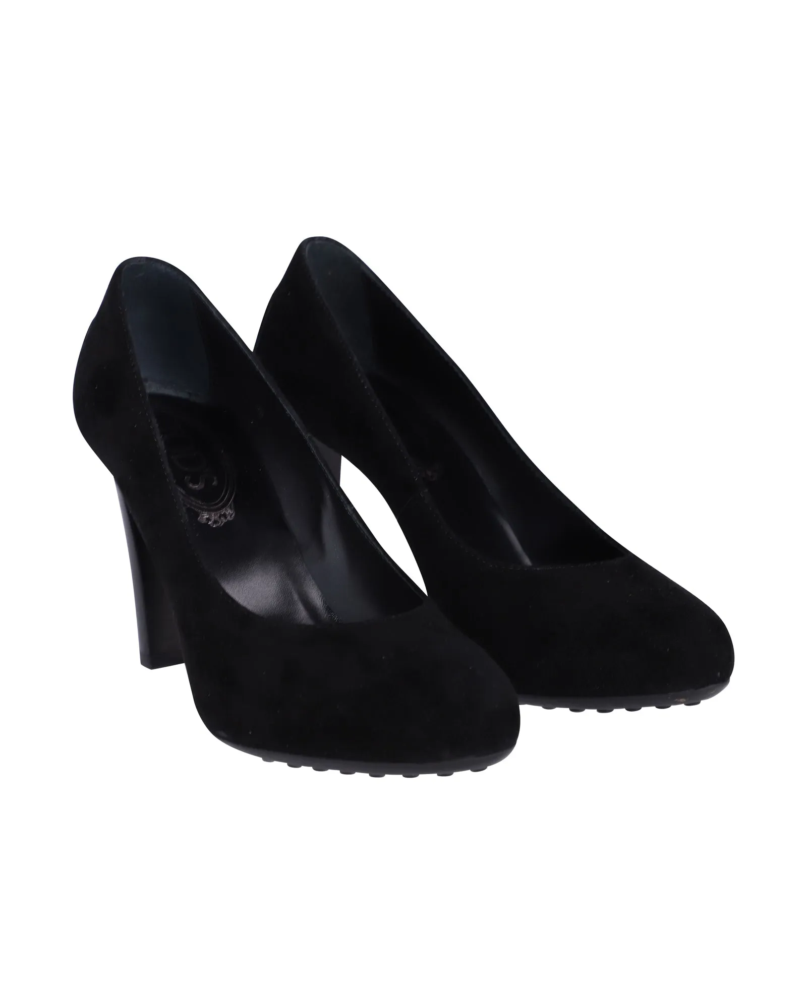 Tod's Pumps with Rubber Pebbles in Black Suede