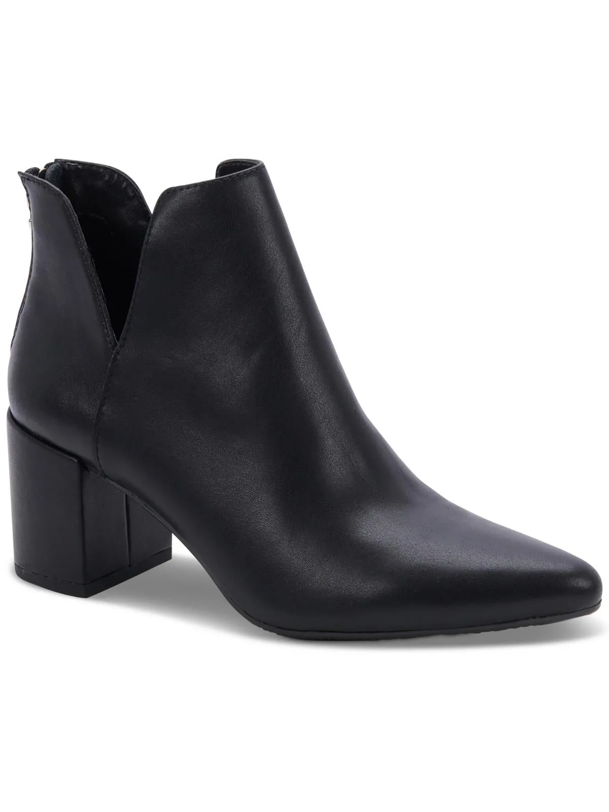 Trey  Womens Leather Notched Booties