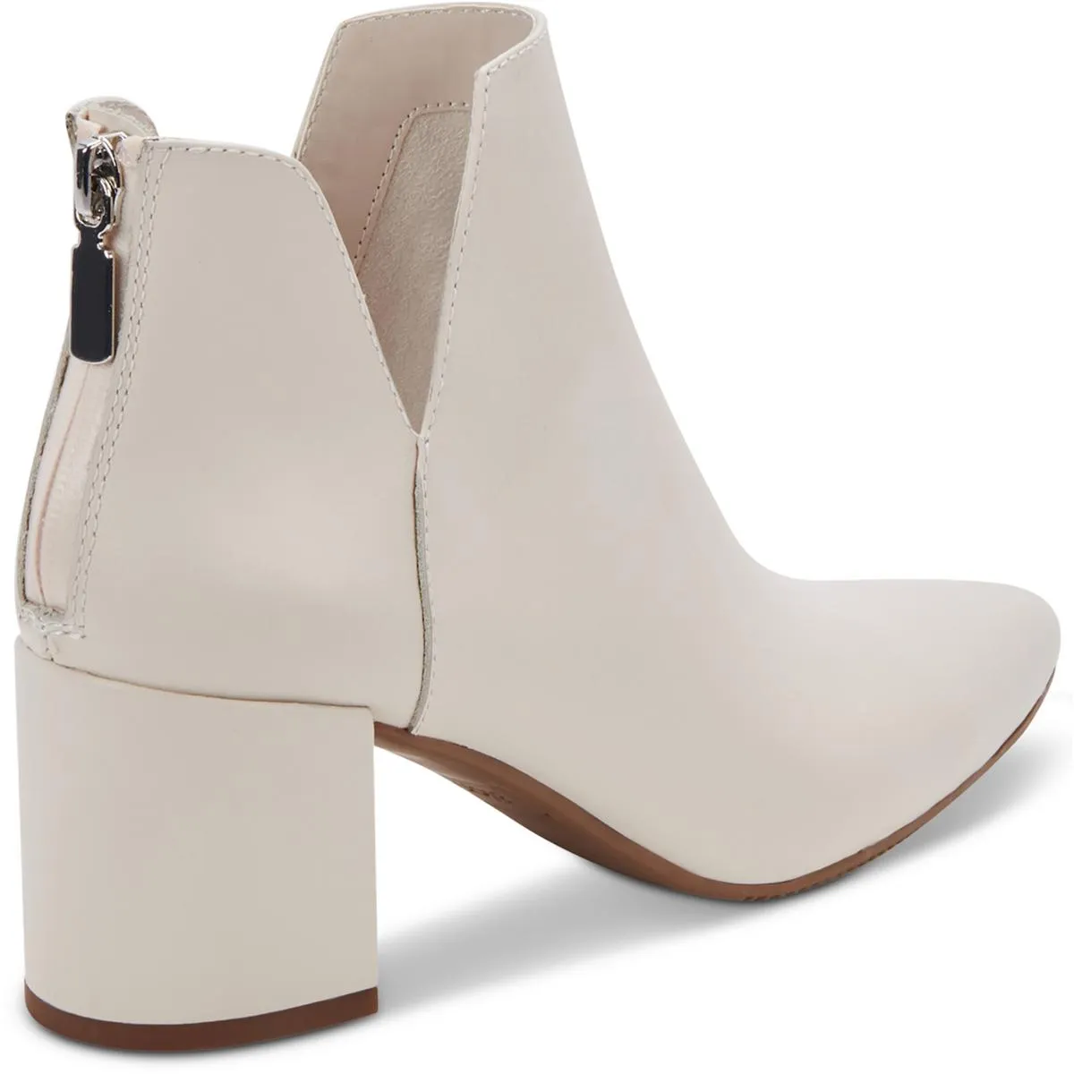 Trey  Womens Leather Notched Booties