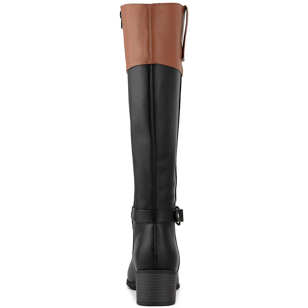 Vickyy Womens Faux Leather Block Heel Knee-High Boots