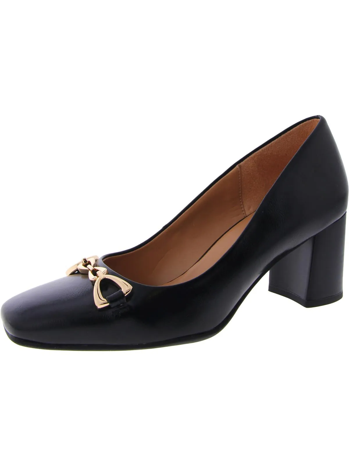 Warner Womens Padded Insole Square Toe Block Heels