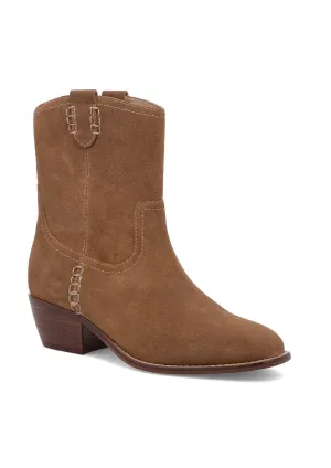 Women Lauryn Western Bootie In Tan Suede