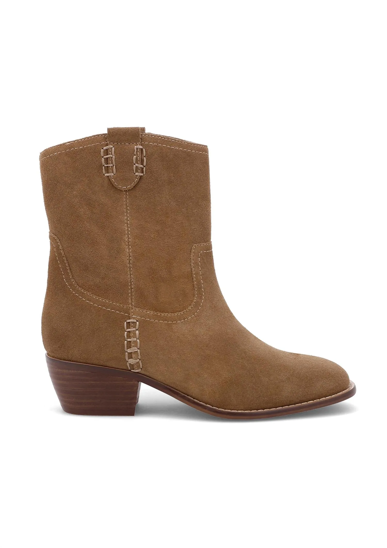Women Lauryn Western Bootie In Tan Suede