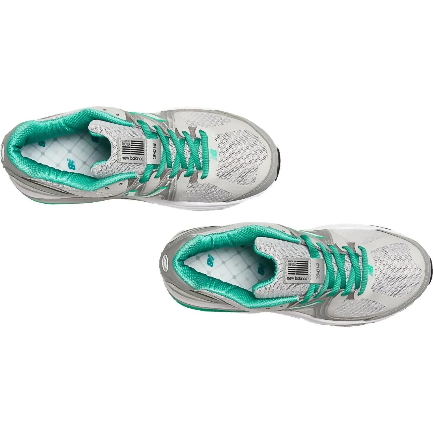 Women's 1540V2 Running Shoes In Silver/green