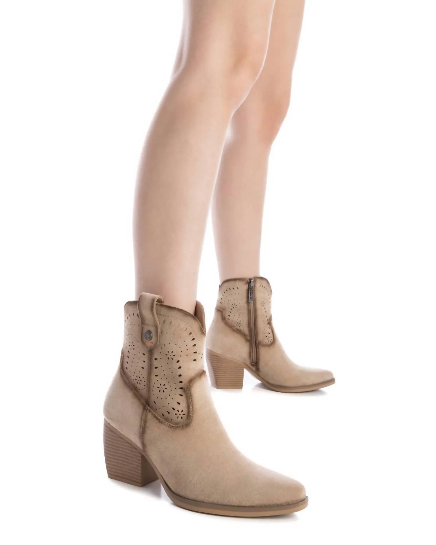 Women's Ankle Booties In Beige