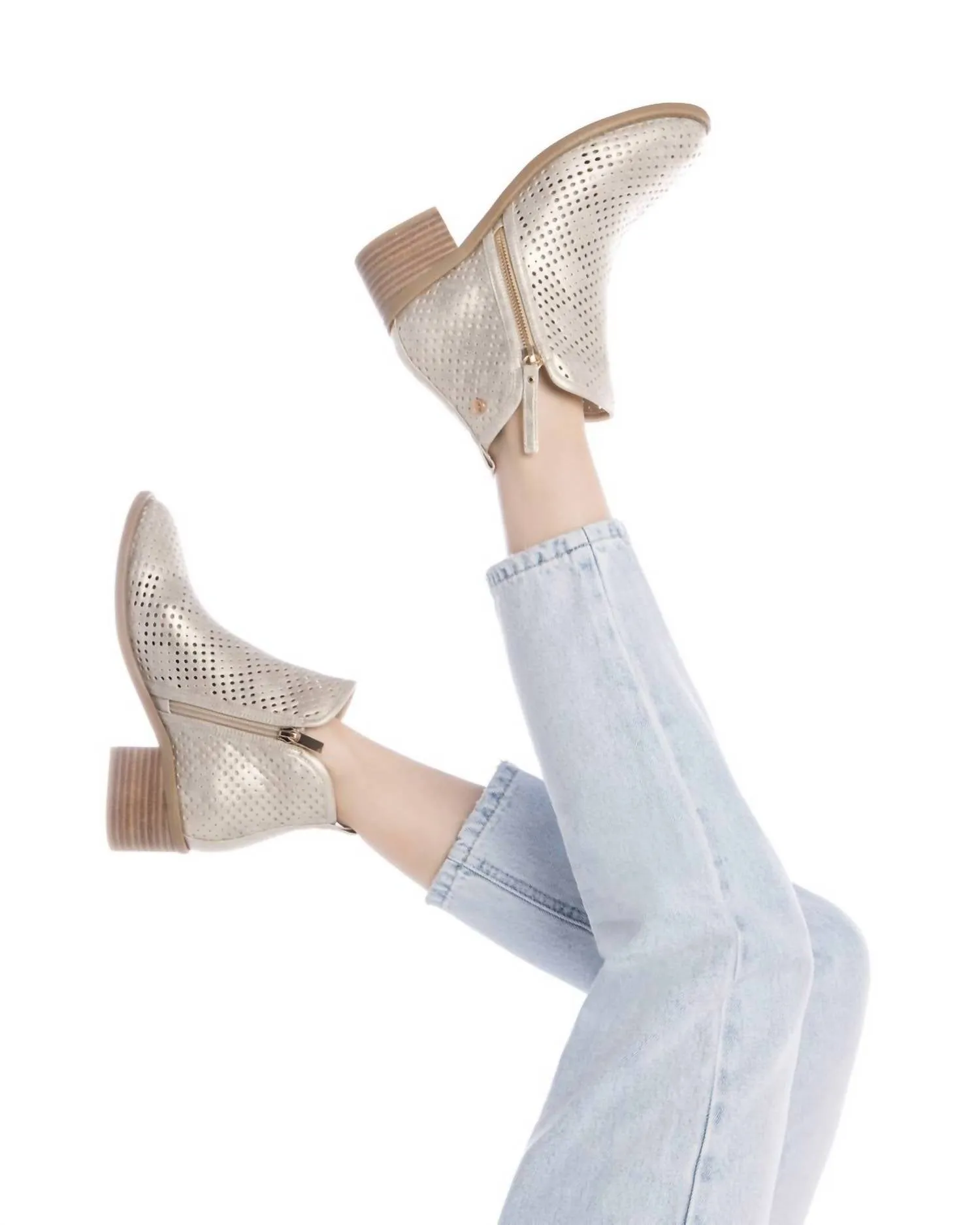 Women's Ankle Booties In Gold