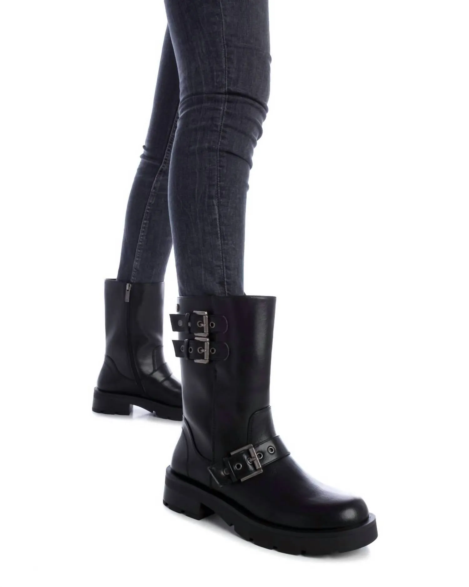 Women's Biker Booties In Black