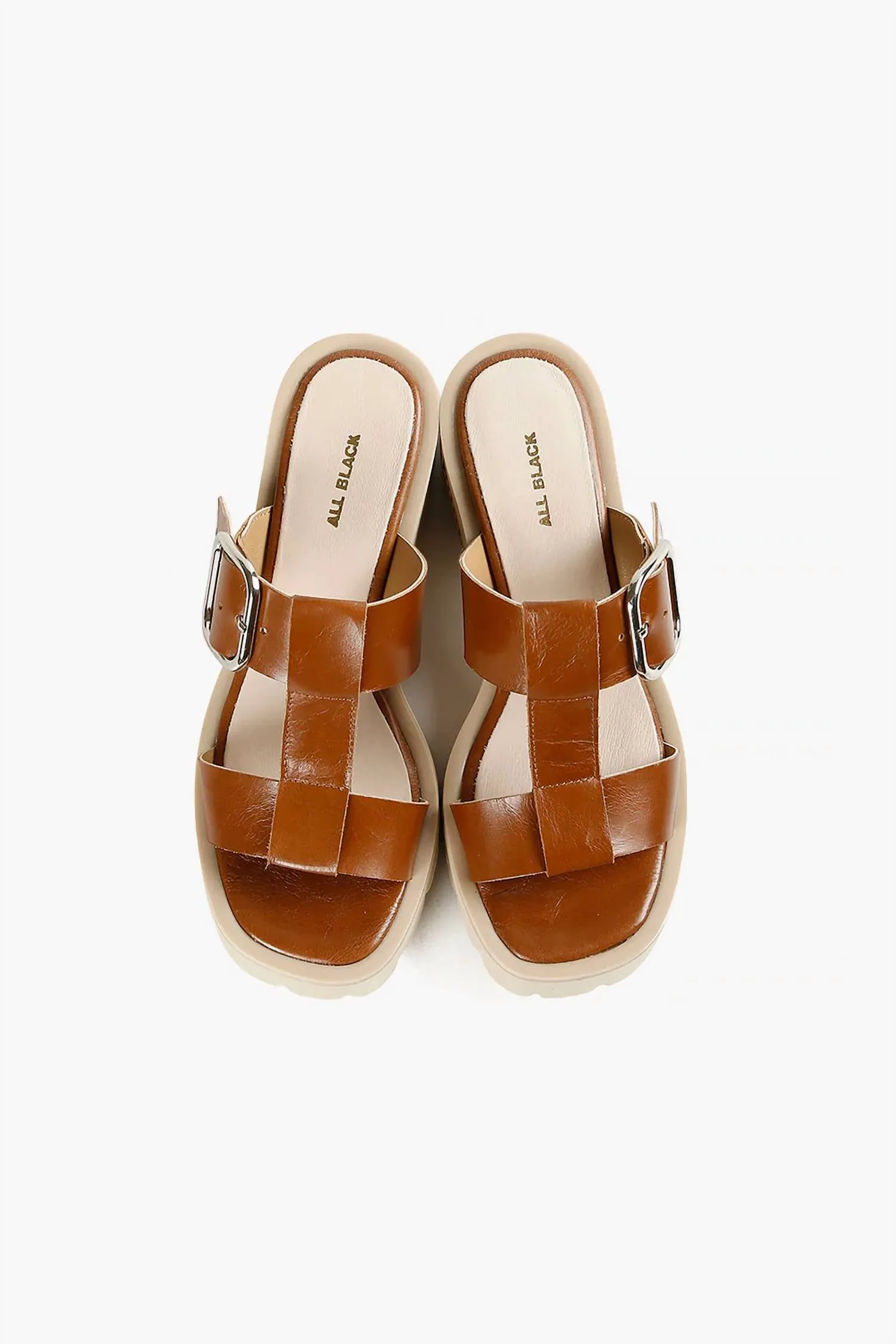 Women's Buckle Lugg Mule In Brown