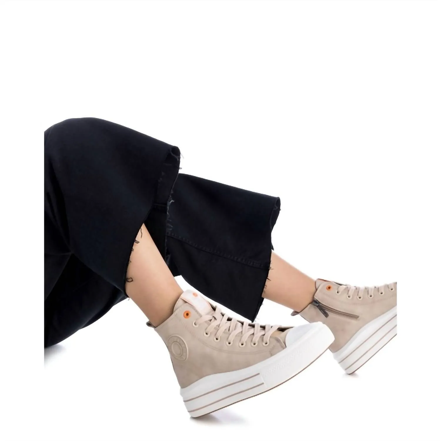 Women's Canvas Ankle Booties In Beige