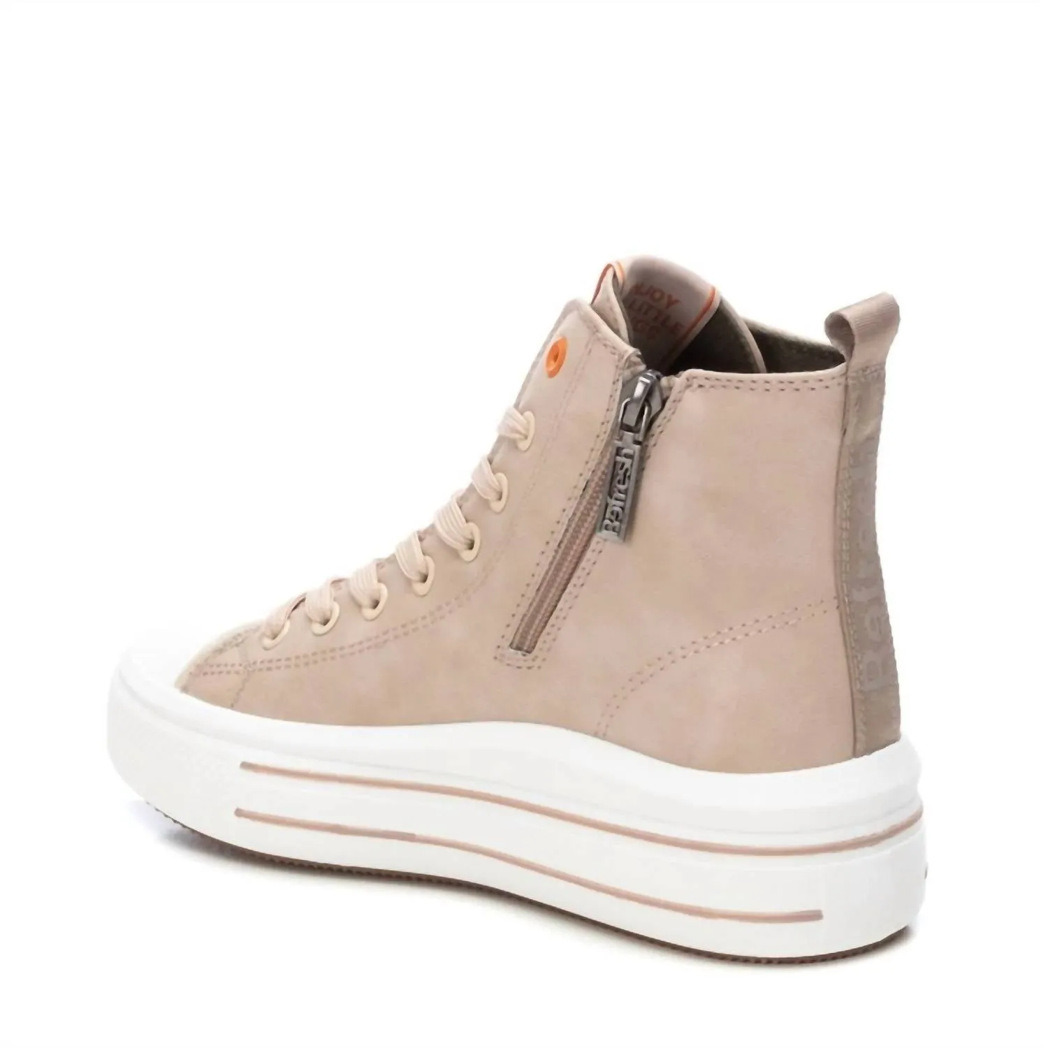 Women's Canvas Ankle Booties In Beige