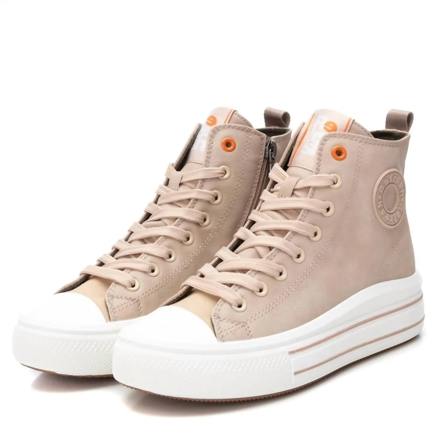 Women's Canvas Ankle Booties In Beige