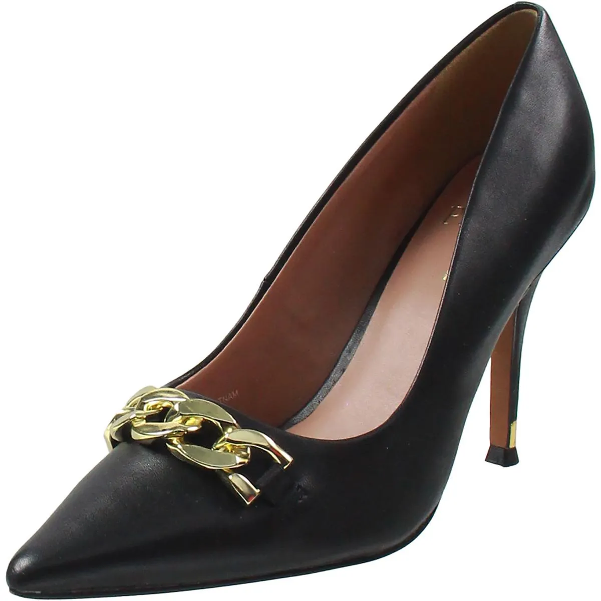 Womens Chain Leather Pumps
