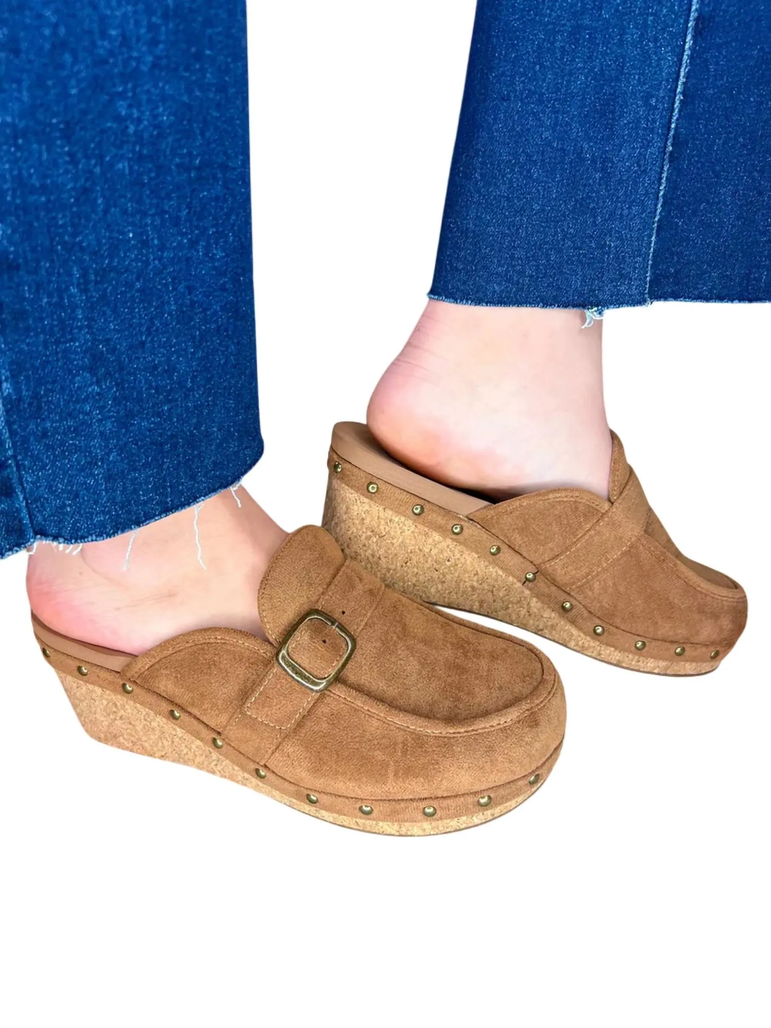 Women's Chunky Just Precious Suede Mules