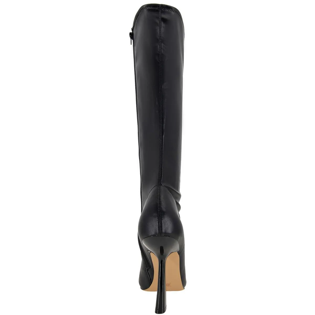 Womens Faux Leather Pointed Toe Mid-Calf Boots