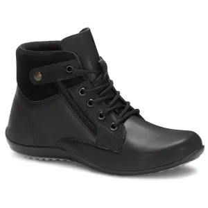 Women's Flat Booties With Side Zipper In Black