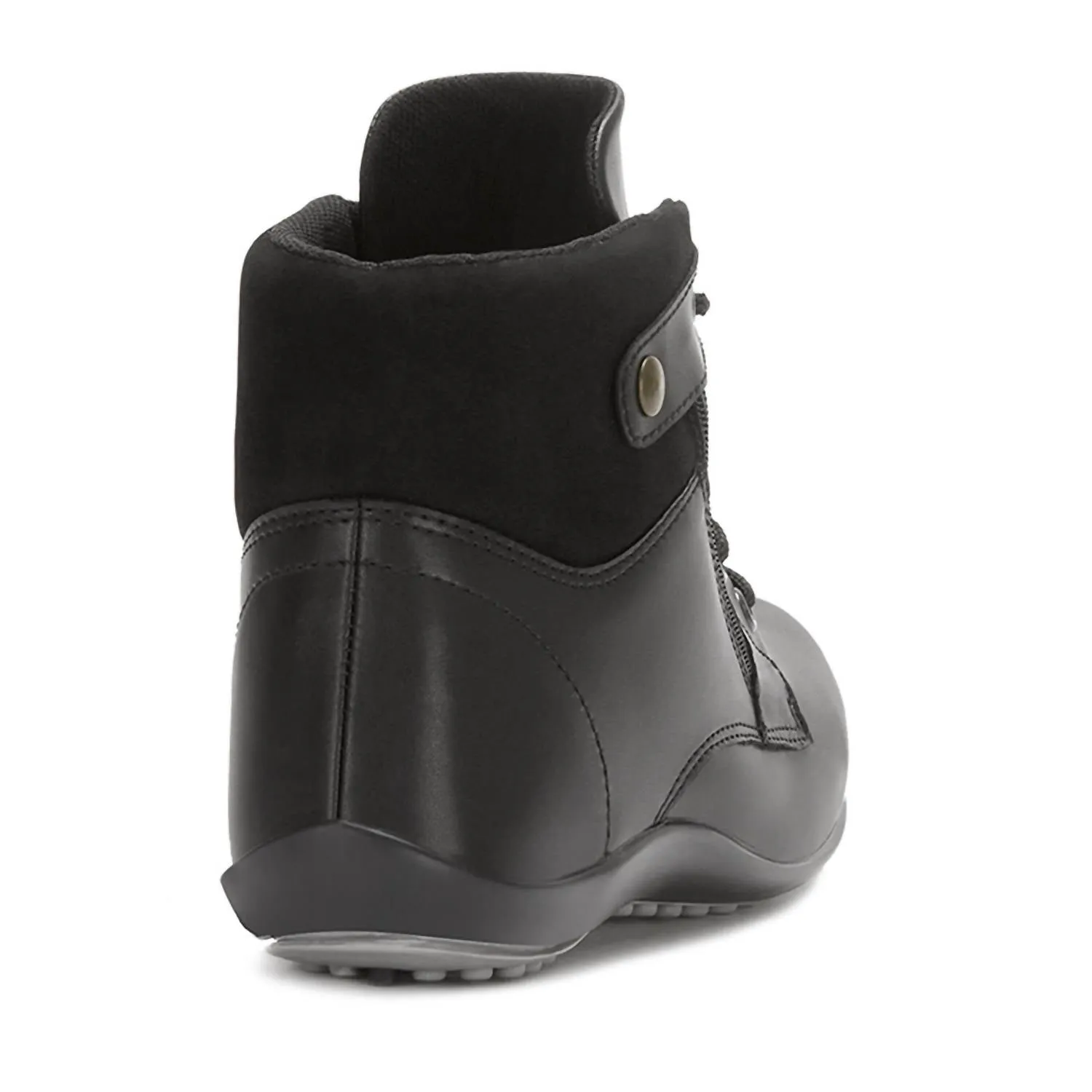 Women's Flat Booties With Side Zipper In Black