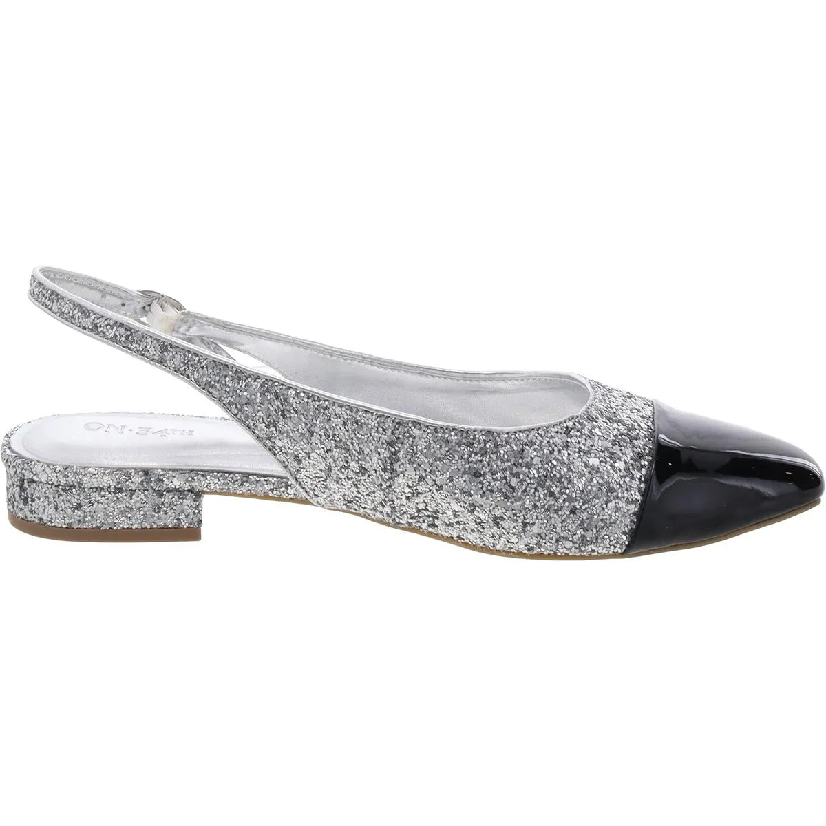 Womens Glitter Man Made Slingback Heels