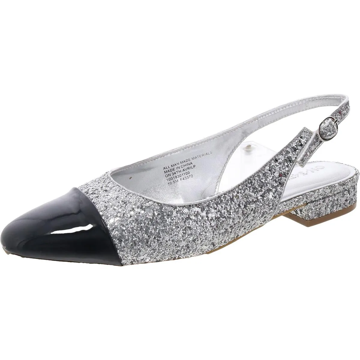Womens Glitter Man Made Slingback Heels